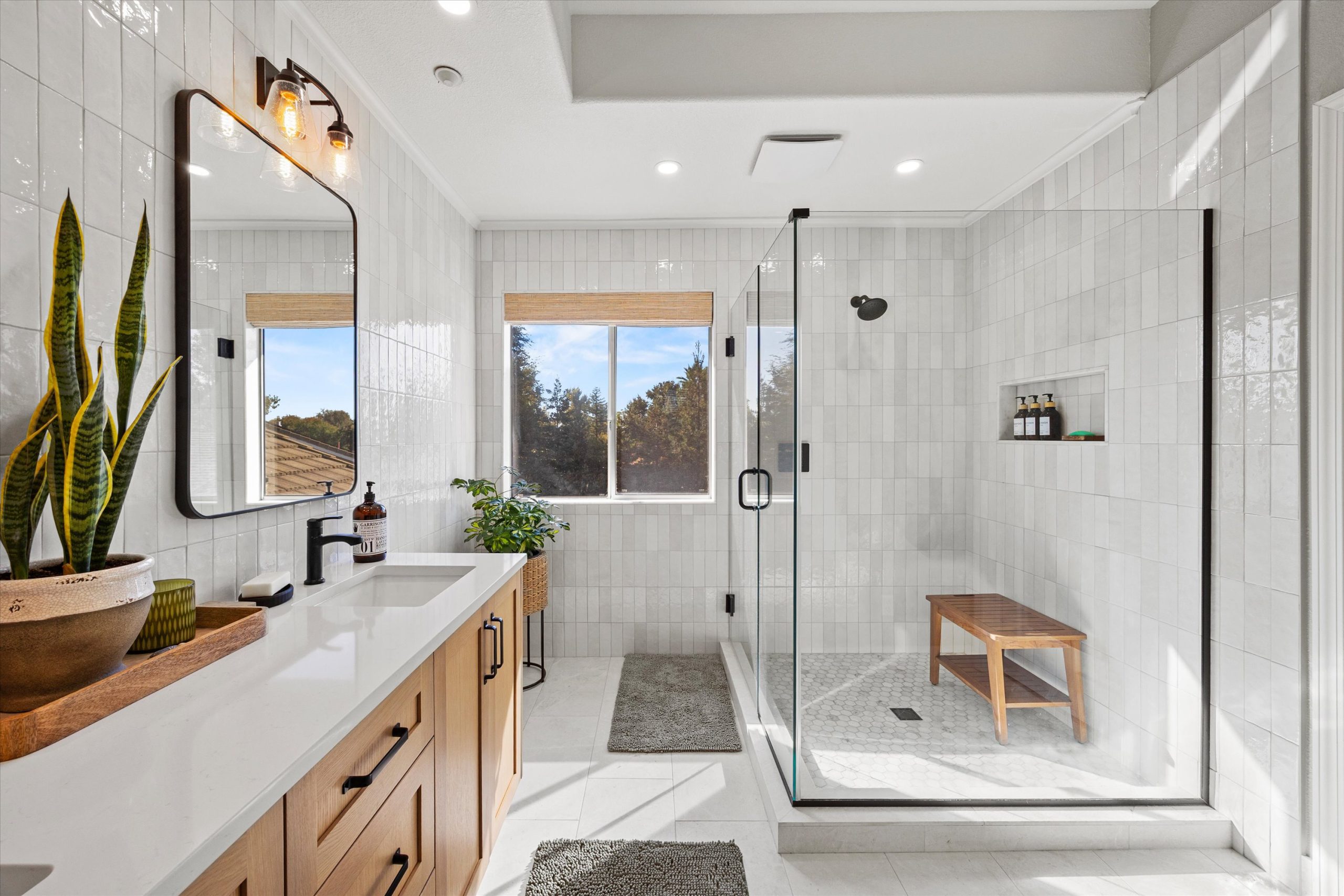 After: New vanity and medicine cabinet