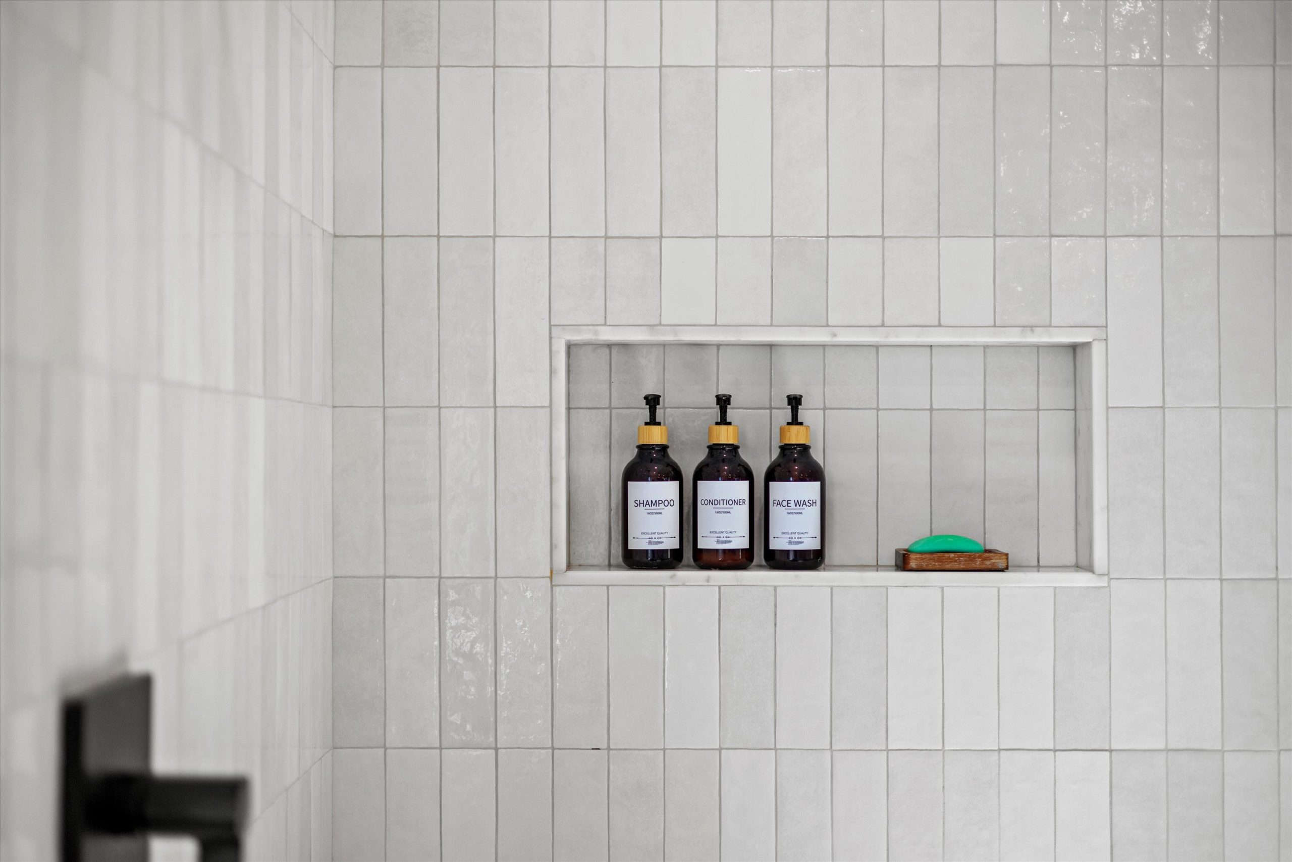 After: Shower detail and glass enclosure