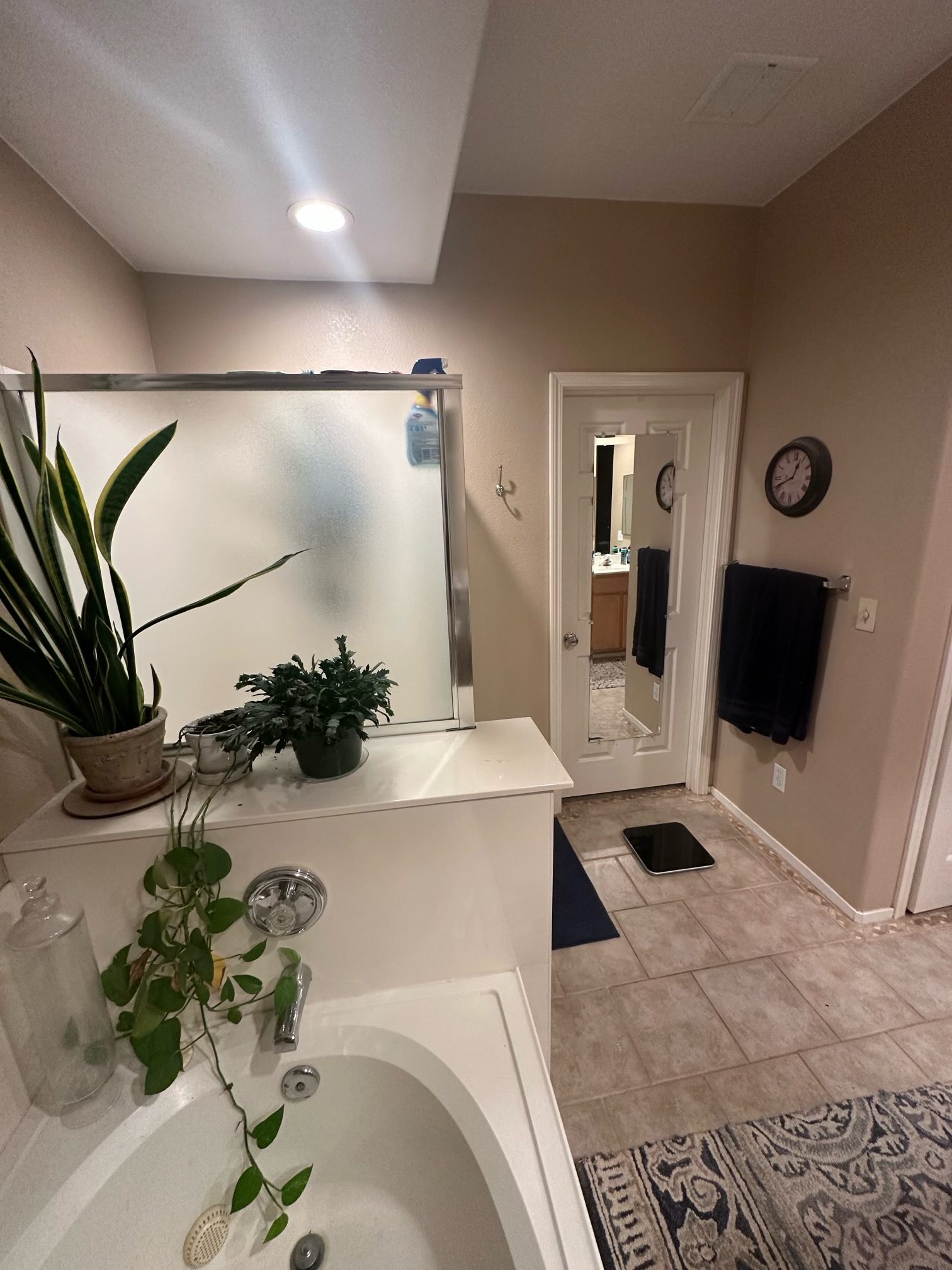 Before: Water damage and worn finishes