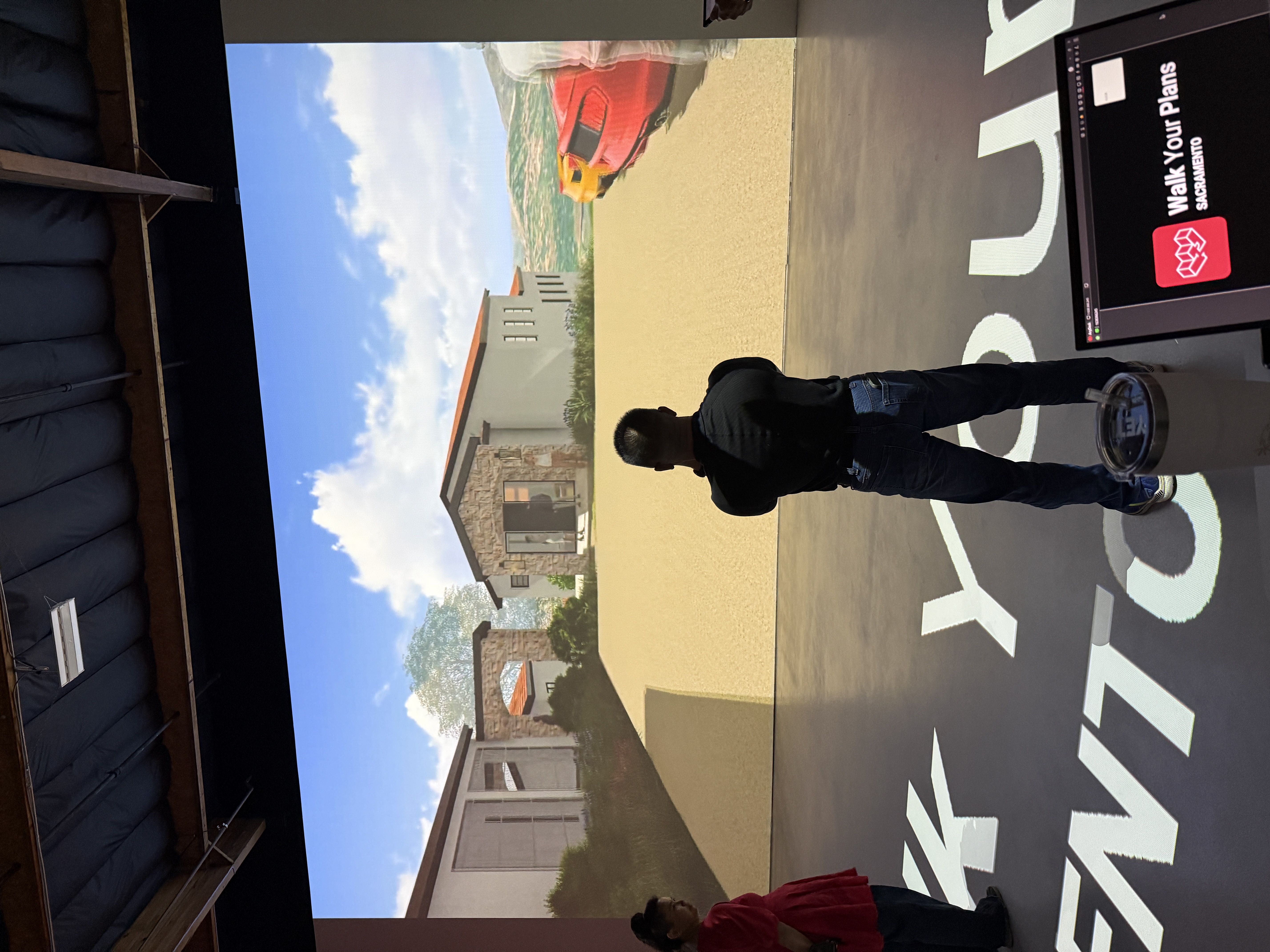 Client walking their floor plans at full scale